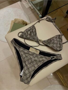 Gucci Printed GG Stretch Jersey Bikini M
